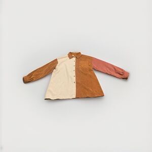 Women’s Corduroy Shacket Colorblock Shirt Jacket Oversized Large Boho Retro Y2K